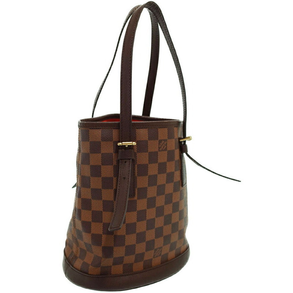 Louis Vuitton Brown Pouch Marais Ebene Bucket Bag Damier